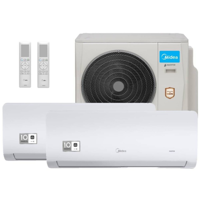 Imagem do produto Ar Condicionado Bi Split Midea 18000 BTUs (HW 09K+09K) Quente e Frio Inverter 220V R410A (38MBMBA18M5) Imagem do produto Ar Condicionado Bi Split Midea 18000 BTUs (HW 09K+09K) Quente e Frio Inverter 220V R410A (38MBMBA18M5)