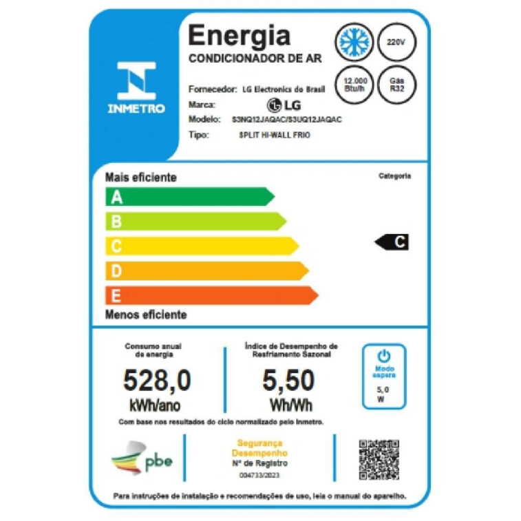 Imagem do produto Ar Condicionado Split LG DUAL Inverter AI Compact 12000 BTUs Frio 220V S3-Q12JAQAC Imagem do produto Ar Condicionado Split LG DUAL Inverter AI Compact 12000 BTUs Frio 220V S3-Q12JAQAC
