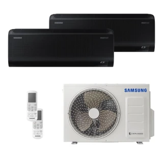 Ar Condicionado Bi Split Samsung Wind Free 18000 BTUs (HW BLACK 12K+12K) Quente e Frio Inverter 220V R410A (AJ050AXJ2KH/AZ) Ar Condicionado Bi Split Samsung Wind Free 18000 BTUs (HW BLACK 12K+12K) Quente e Frio Inverter 220V R410A (AJ050AXJ2KH/AZ)