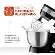 Batedeira Planetária Mondial BP-02P-B-TI Preto/Inox 700W 127V (2337-01)