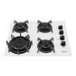 Cooktop a Gás Embutido ITATIAIA Itaplus 3700000493 4 Bocas Vidro Temperado Tripla Chama Branco