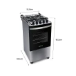 Fogão Brastemp Piso 4 Bocas Duas Prateleiras Ajustáveis Inox Bivolt BFO4NBR