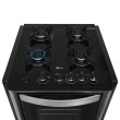 Fogão Fischer Gran Cheff De Embutir 4 Bocas Silver Mesa De Vidro Preto 127V