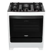 Fogão Piso Dako Supreme Glass 5Q Mesa de Vidro Branco Bivolt