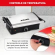 Grill Arno Dual GNOX com Abertura de 180° Chapa Dupla 1100W Inox 220V