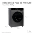 Lava e Seca Midea MFA01D105B-GK-01 10,5kg Inverter Titanium Ciclo Pets 7kg Secagem 110V