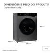Lava e Seca Midea MFA01D105B-GK-02 10,5kg 7kg Inverter Titanium com Ciclo Pets 220V