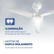 Ventilador de Teto Mondial 125W 3 Pás 3 Velocidades Branco VTE-01 110V