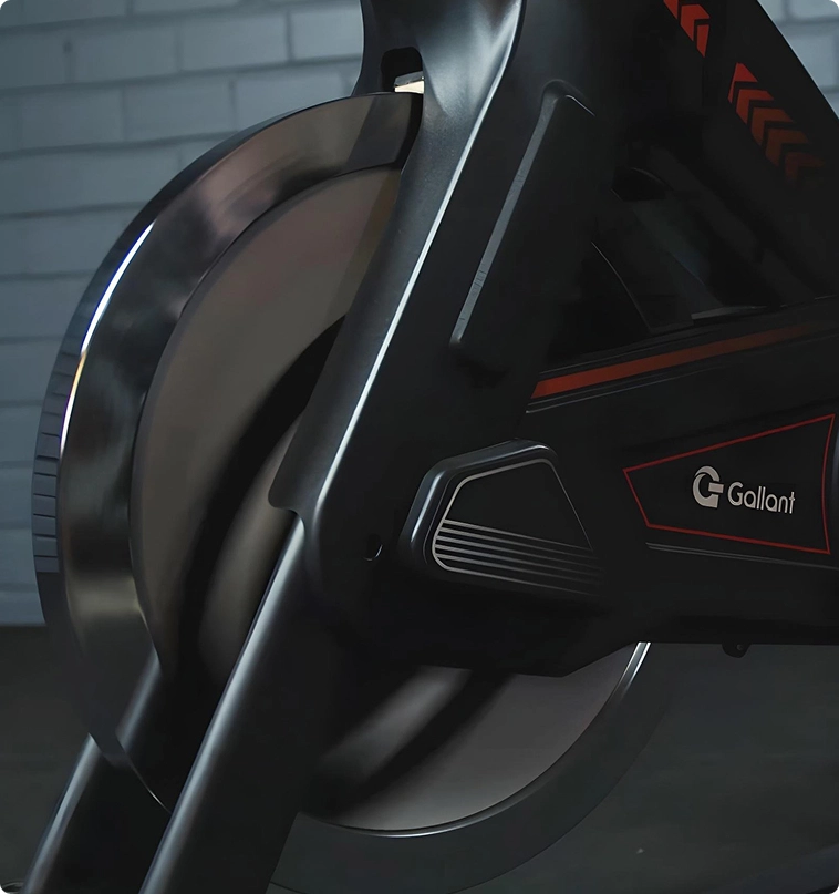 Foto proximo a roda magnética da Bicicleta Spinning Gallant Elite X